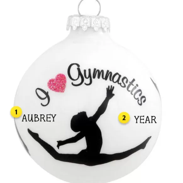 Sale Bronners Personalized Gymnastics Glass Ornament