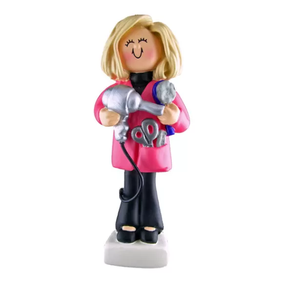 Shop Ornament Central Personalized Hairdresser Ornament - Female, Blonde Hair