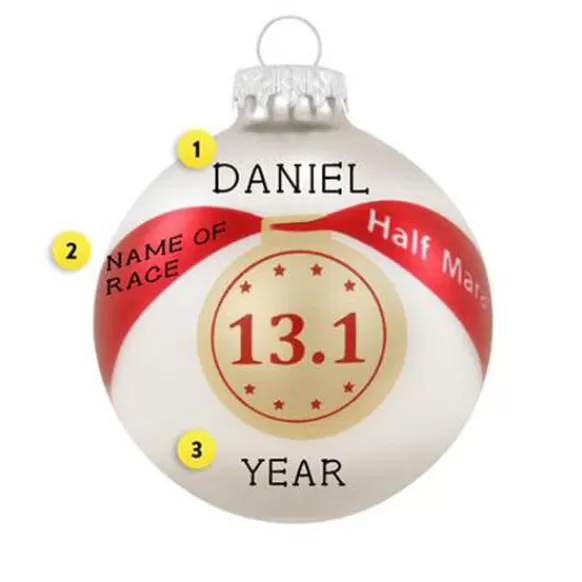 New Bronners Personalized Half Marathon Bulb Ornament