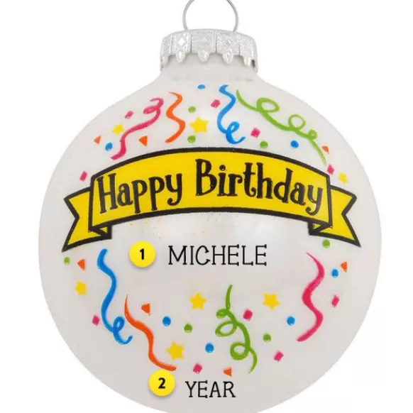 Outlet Personalized Happy Birthday Glass Bulb Ornament Milestones & Special Occasions