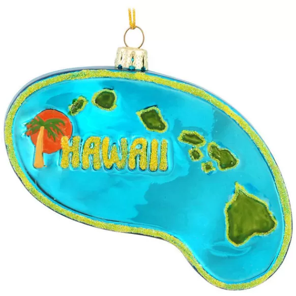 Hot Bronners Personalized Hawaii Shape Glass Ornament
