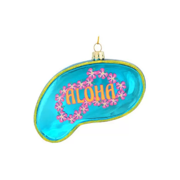 Hot Bronners Personalized Hawaii Shape Glass Ornament