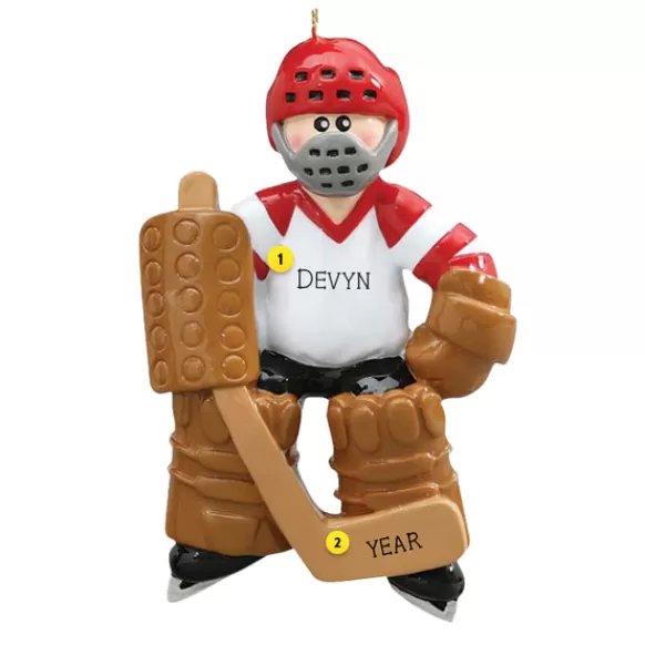 Clearance Rudolph & Me Personalized Hockey Goalie Ornament
