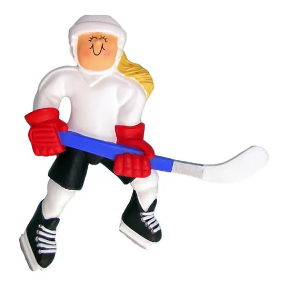 Online Ornament Central Personalized Hockey Player Ornament - Female Blonde