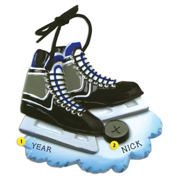 Cheap PolarX Personalized Hockey Skates Ornament