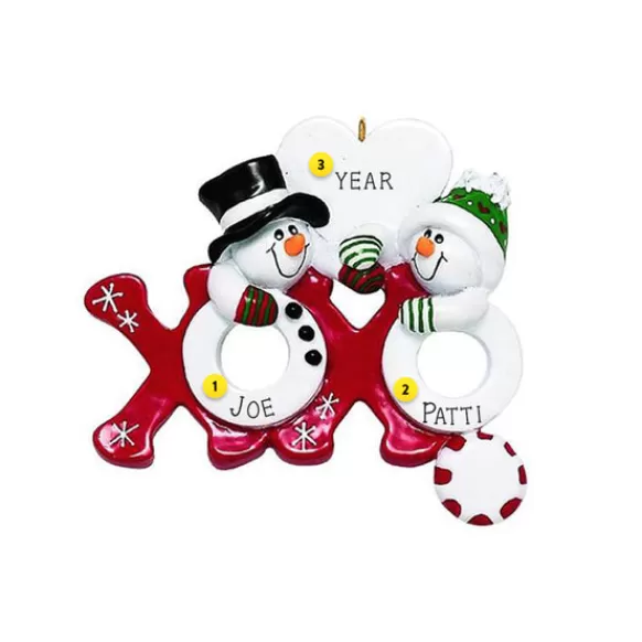 Clearance Personalized Hugs And Kisses Snowman Couple Ornament Couples
