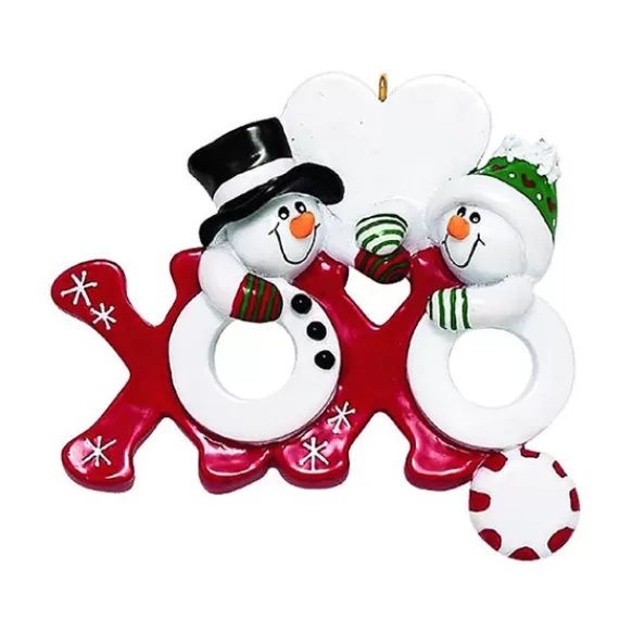 Clearance Personalized Hugs And Kisses Snowman Couple Ornament Couples