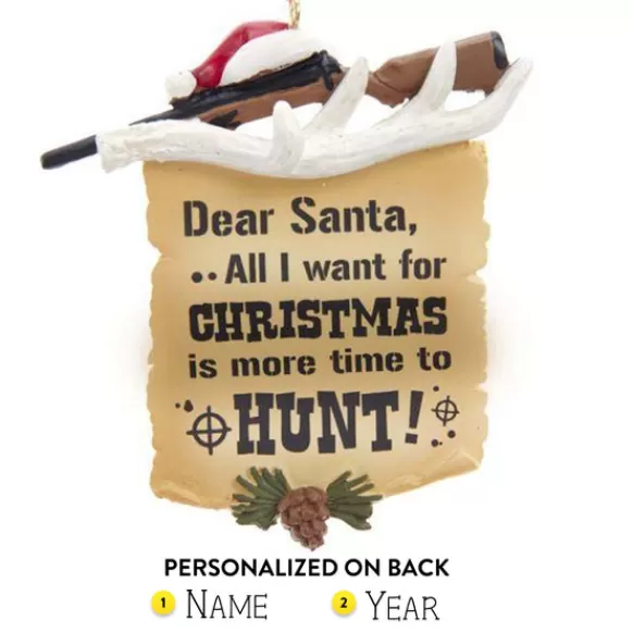 Discount Kurt Adler Personalized Hunting Letter To Santa Ornament