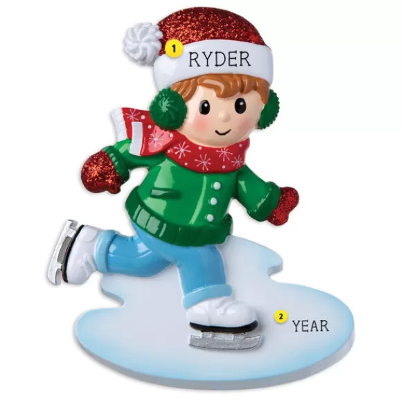 Best Sale PolarX Personalized Ice Skater Boy Ornament