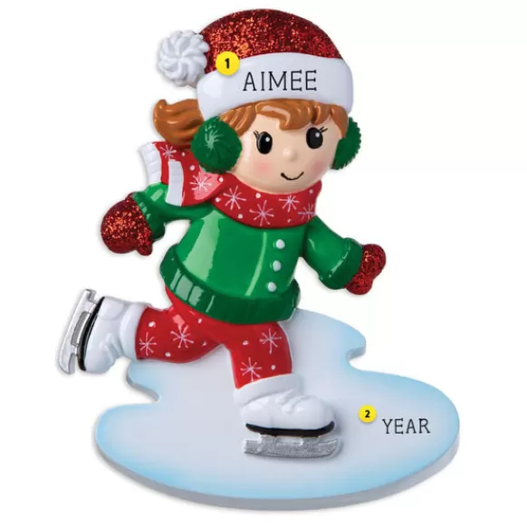 Cheap PolarX Personalized Ice Skater Girl Ornament