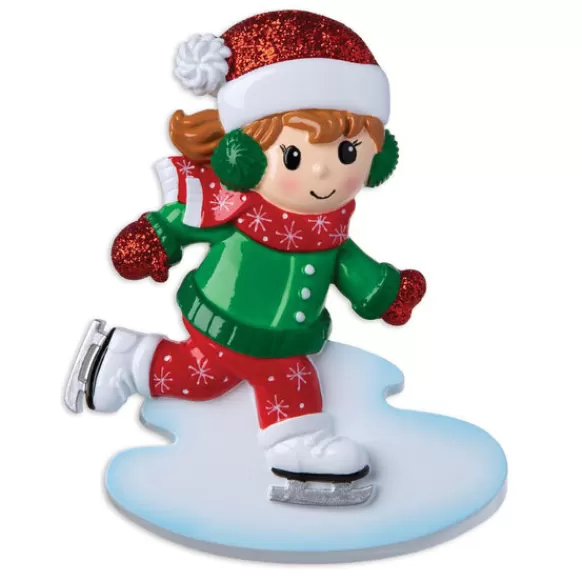 Cheap PolarX Personalized Ice Skater Girl Ornament
