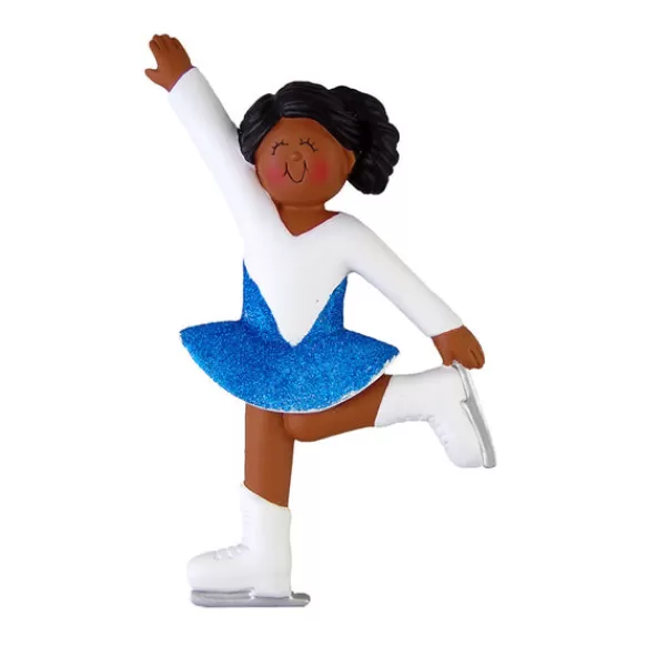 Online Ornament Central Personalized Ice Skating Ornament - African-American Female