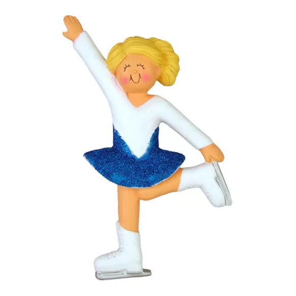 Online Ornament Central Personalized Ice Skating Ornament - Female, Blonde Hair