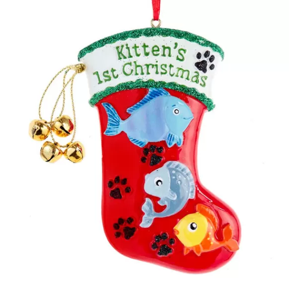 Cheap Kurt Adler Personalized Kitten's 1St Christmas Stocking Ornament