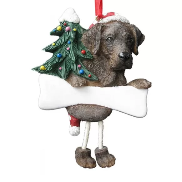 Shop E & S Imports Personalized Labrador Dog Ornament - Chocolate