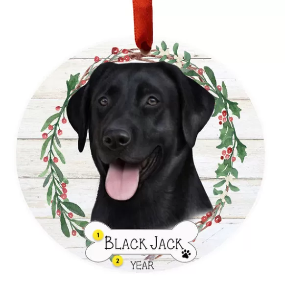 Online E & S Imports Personalized Labrador Ornament - Black