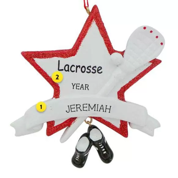 Best Sale Rudolph & Me Personalized Lacrosse Ornament