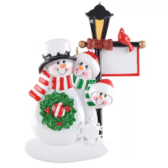 New Rudolph & Me Personalized Lamppost Snow Family Of 3 Ornament