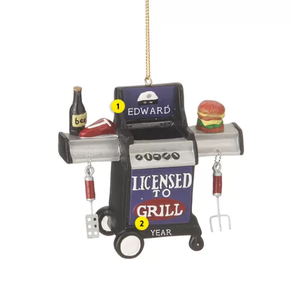 Clearance Personalized Licensed To Grill Ornament Household
