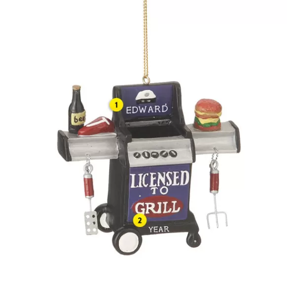Cheap Ganz Personalized Licensed To Grill Ornament