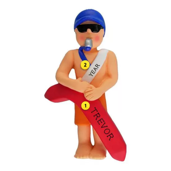 Flash Sale Ornament Central Personalized Lifeguard Ornament - Male