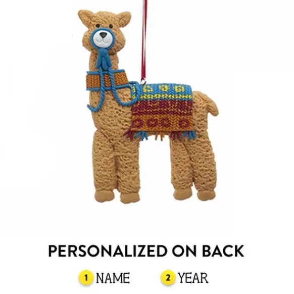 Cheap Personalized Llama With Blanket Ornament Animals