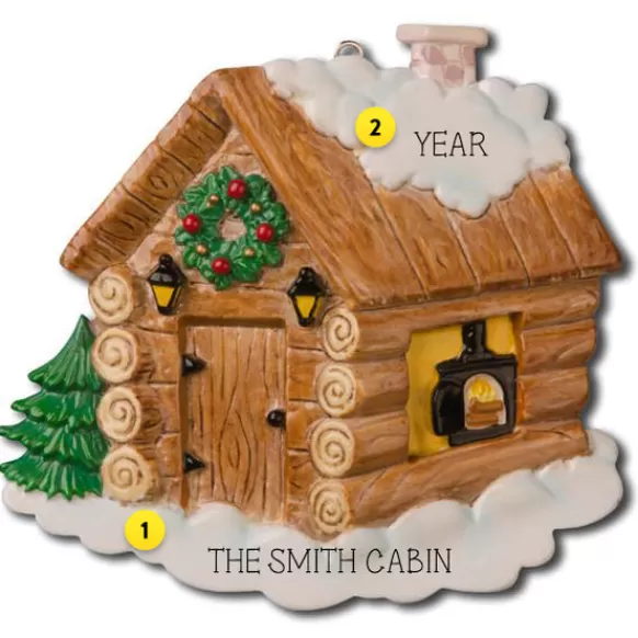 Store PolarX Personalized Log Cabin Ornament