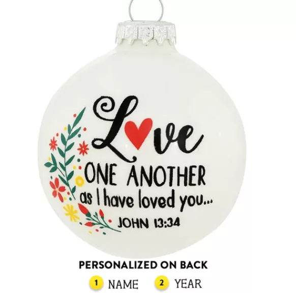 Clearance Personalized Love One Another Glass Ornament Angels & Religious