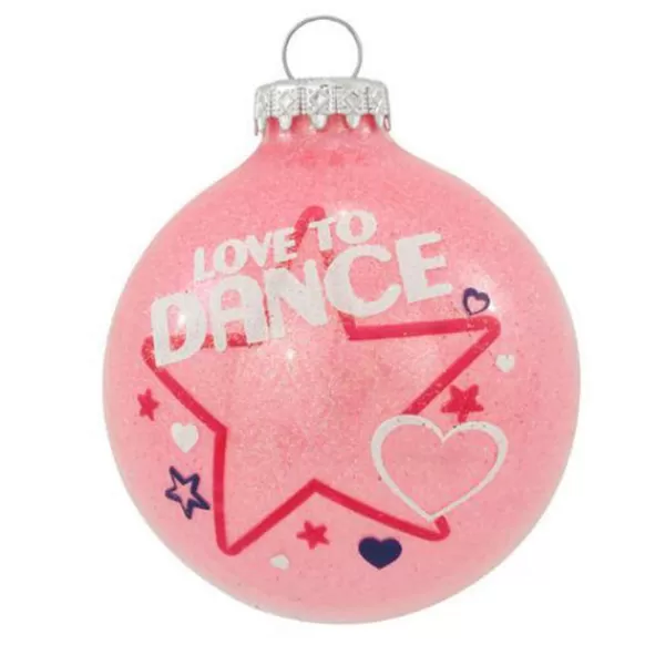 Store Bronners Personalized Love To Dance Pink Glass Ornament