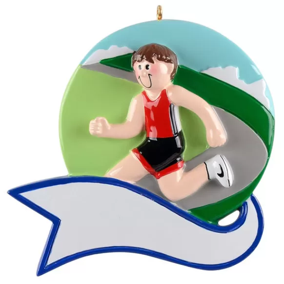 Hot Rudolph & Me Personalized Male Runner Ornament