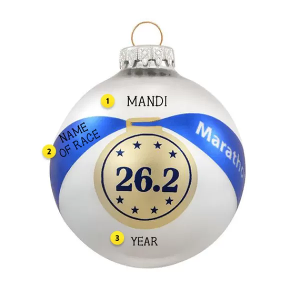 Cheap Bronners Personalized Marathon Glass Ornament