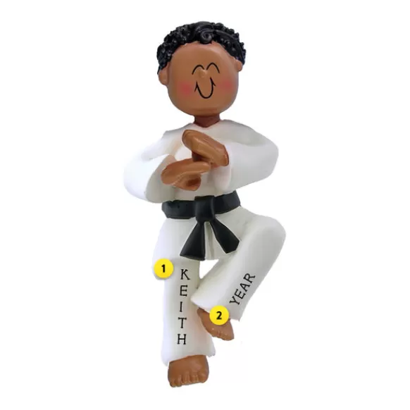 Store Ornament Central Personalized Martial Arts Ornament - African-American Male