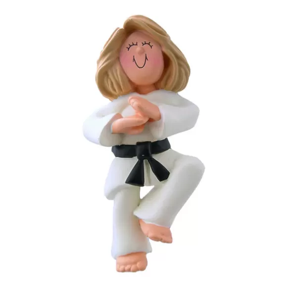 Clearance Ornament Central Personalized Martial Arts Ornament - Female, Blonde Hair