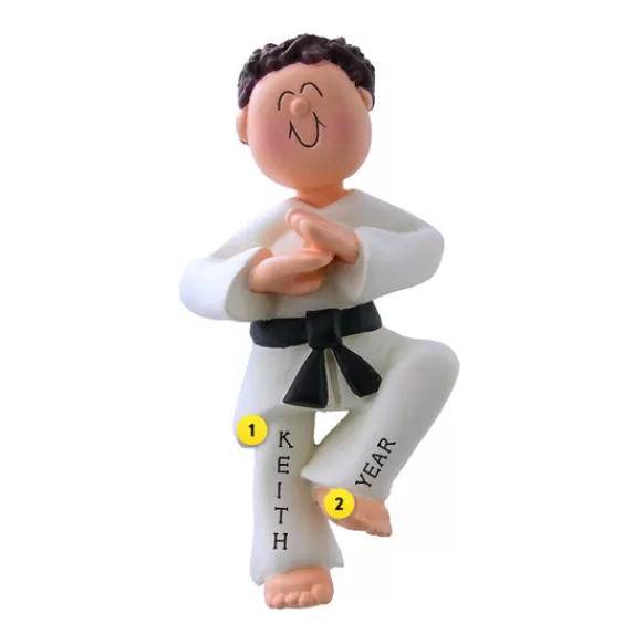 Store Ornament Central Personalized Martial Arts Ornament - Male, Brown Hair