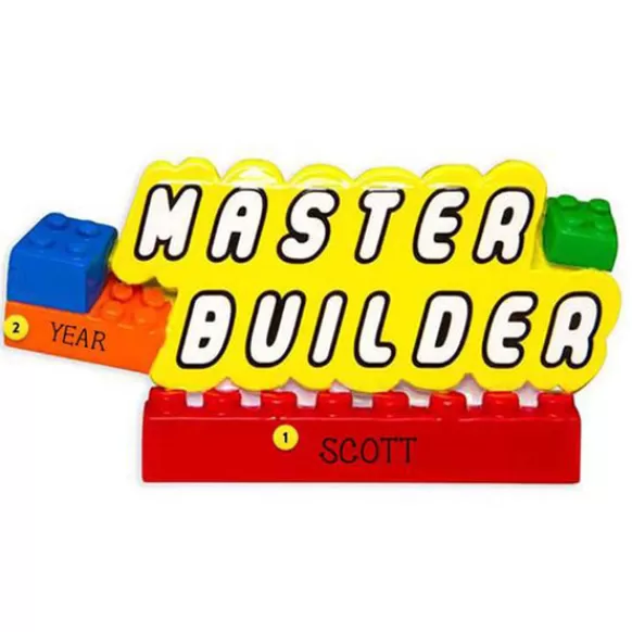 Flash Sale Personalized Master Builder Ornament Fun & Games