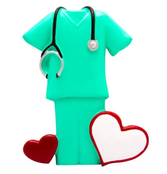 Discount PolarX Personalized Medical/Nurse Scrubs Ornament - Green