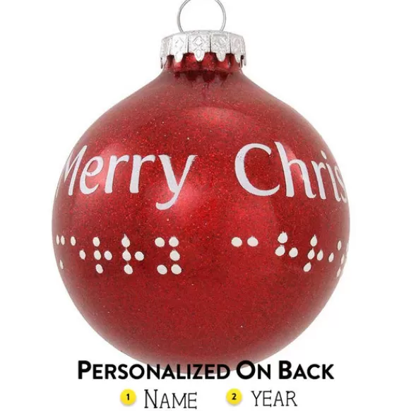 Discount Bronners Personalized Merry Christmas Braille Ornament