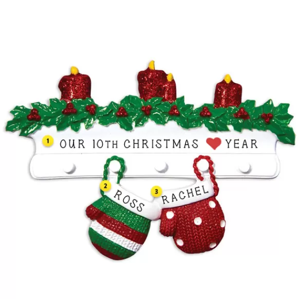 Online Personalized Mitten Family Of 2 Ornament Couples
