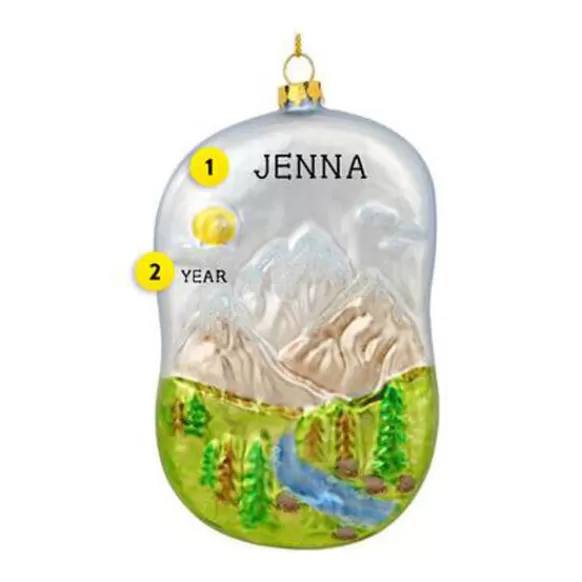Fashion Bronners Personalized Mountain Scene Ornament
