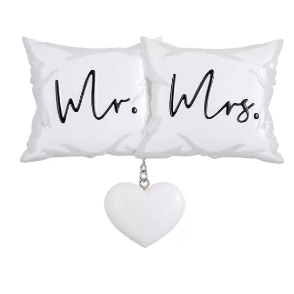 Shop Personalized Mr. & Mrs. Pillows Ornament Engaged, Wedding, & Anniversary