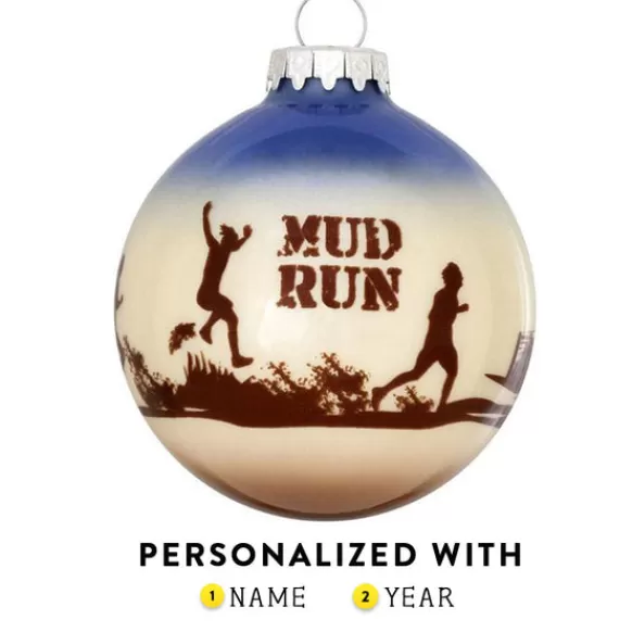 Flash Sale Bronners Personalized Mud Run Glass Ornament