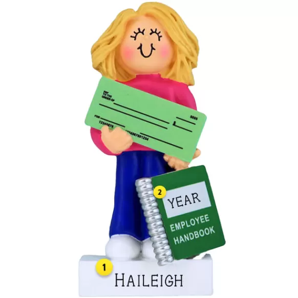 Fashion Ornament Central Personalized New Job Ornament - Female, Blonde Hair