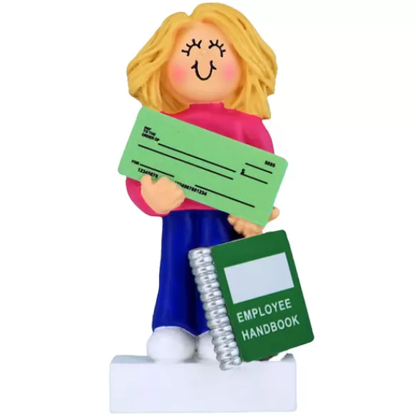 Fashion Ornament Central Personalized New Job Ornament - Female, Blonde Hair