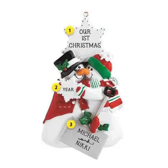Discount Personalized Nose Kisses Snowman Couple Ornament Couples