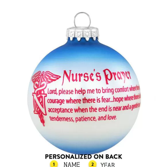 Shop Bronners Personalized Nurse's Prayer Glass Bulb Ornament