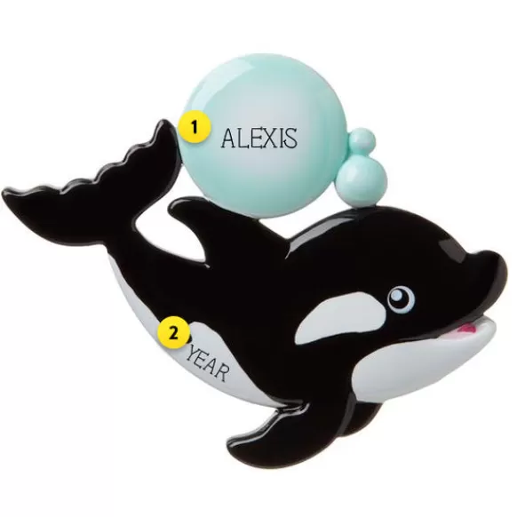 New Personalized Orca Whale Ornament Fish & Reptile