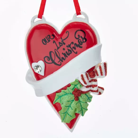Flash Sale Personalized Our First Christmas Heart Ornament Couples