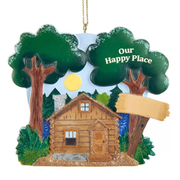 Cheap Personalized Our Happy Place Cabin Ornament Home & Housewarming