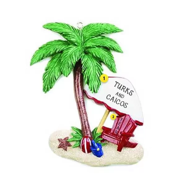 Best Rudolph & Me Personalized Palm Tree Beach Ornament