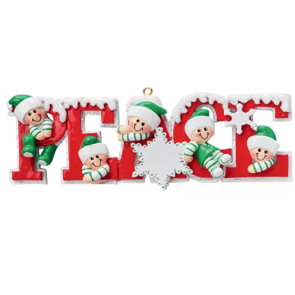 Flash Sale Rudolph & Me Personalized Peace Family Of 5 Ornament